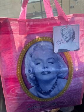 Pink Portrait Tote Bag with Gold Frame bag